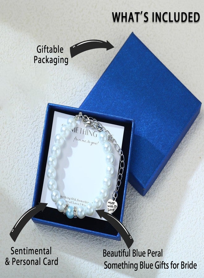 Dvehdbay Something Blue Bracelet for Bride - Bridal Shower Gift, Wedding Accessory, 8mm Bead Bracelet With Meaningful Card - Image 5